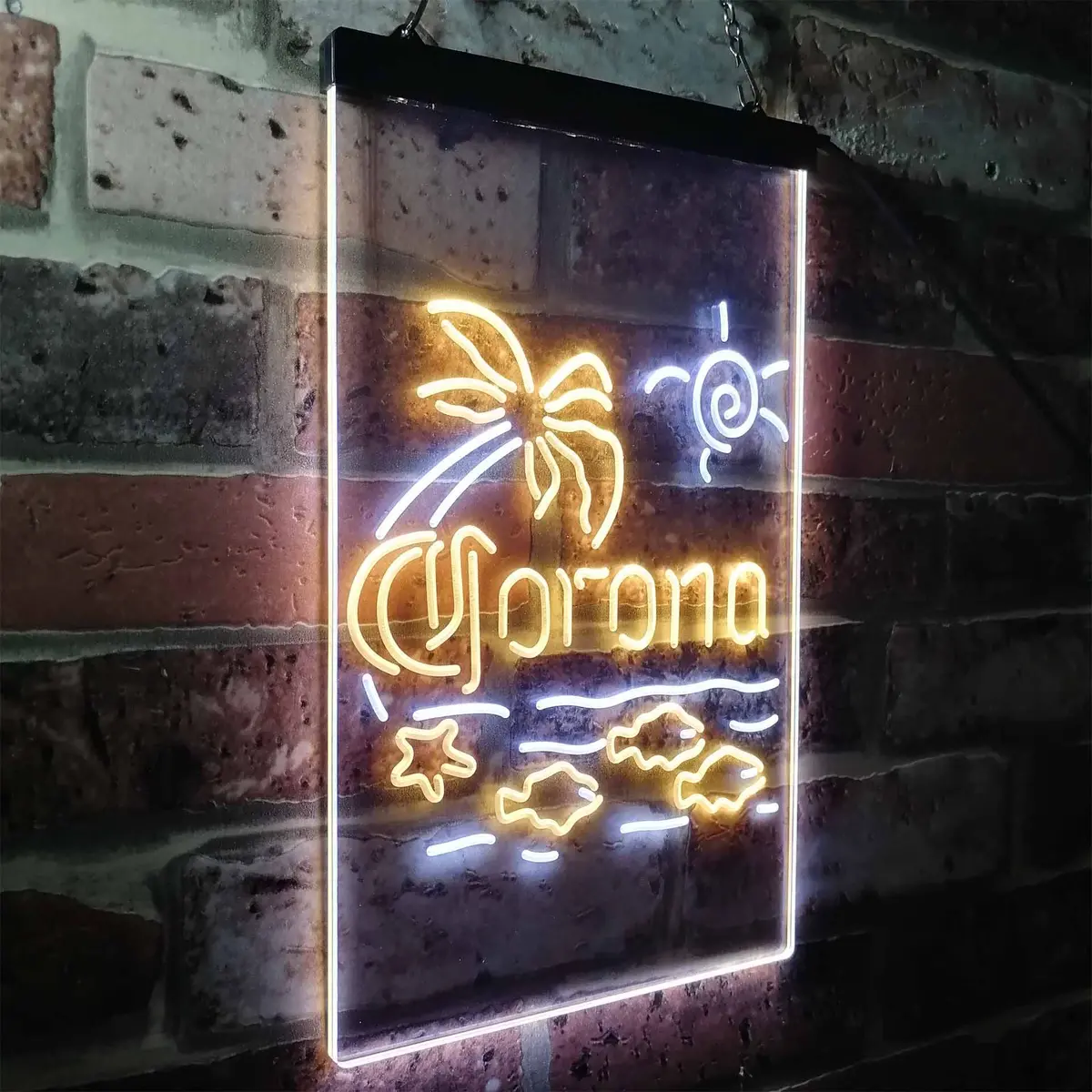 Corona Fish Sun Palm Island Neon-Like Led Sign 23