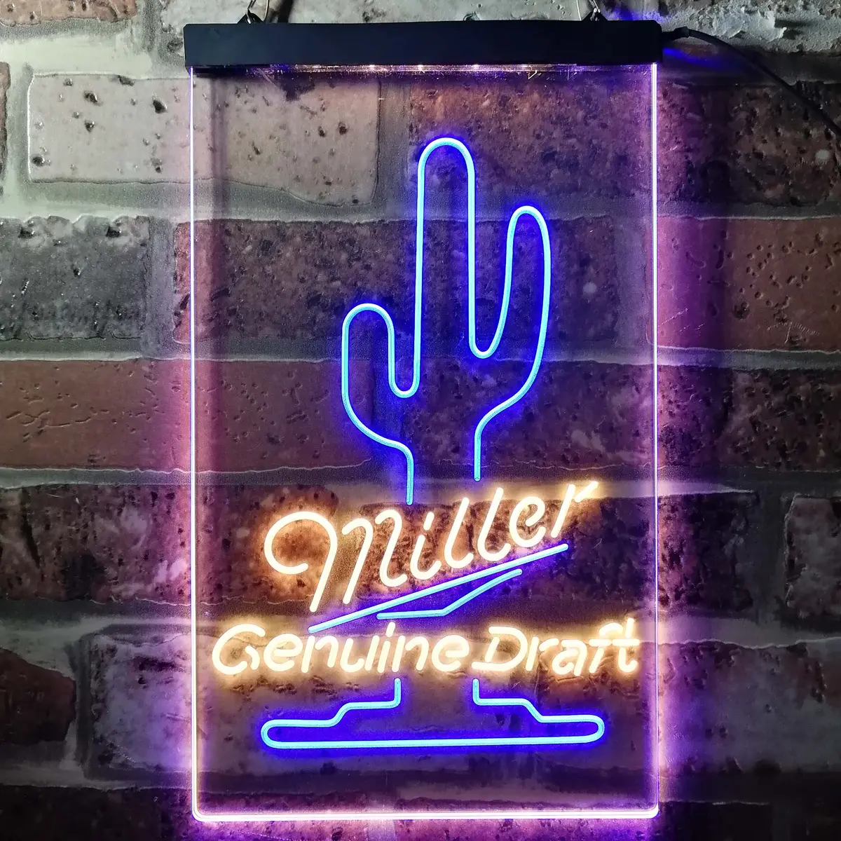 Miller Genuine Draft Cactus Home Bar Neon Light Led Sign 1