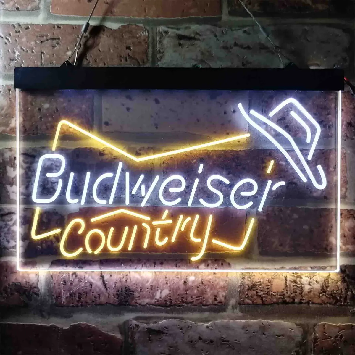 Budweiser Country Cowboys Bowtie Hat Neon-Like Led Sign 1