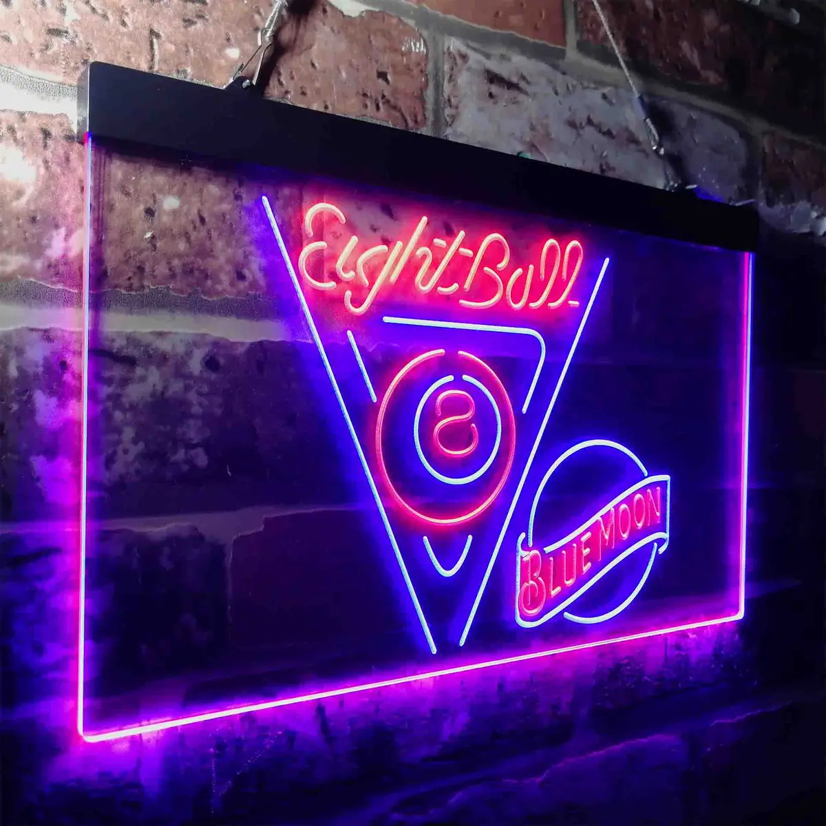 Blue Moon Eight Ball Pool Snooker Room Neon-Like Led Sign 25