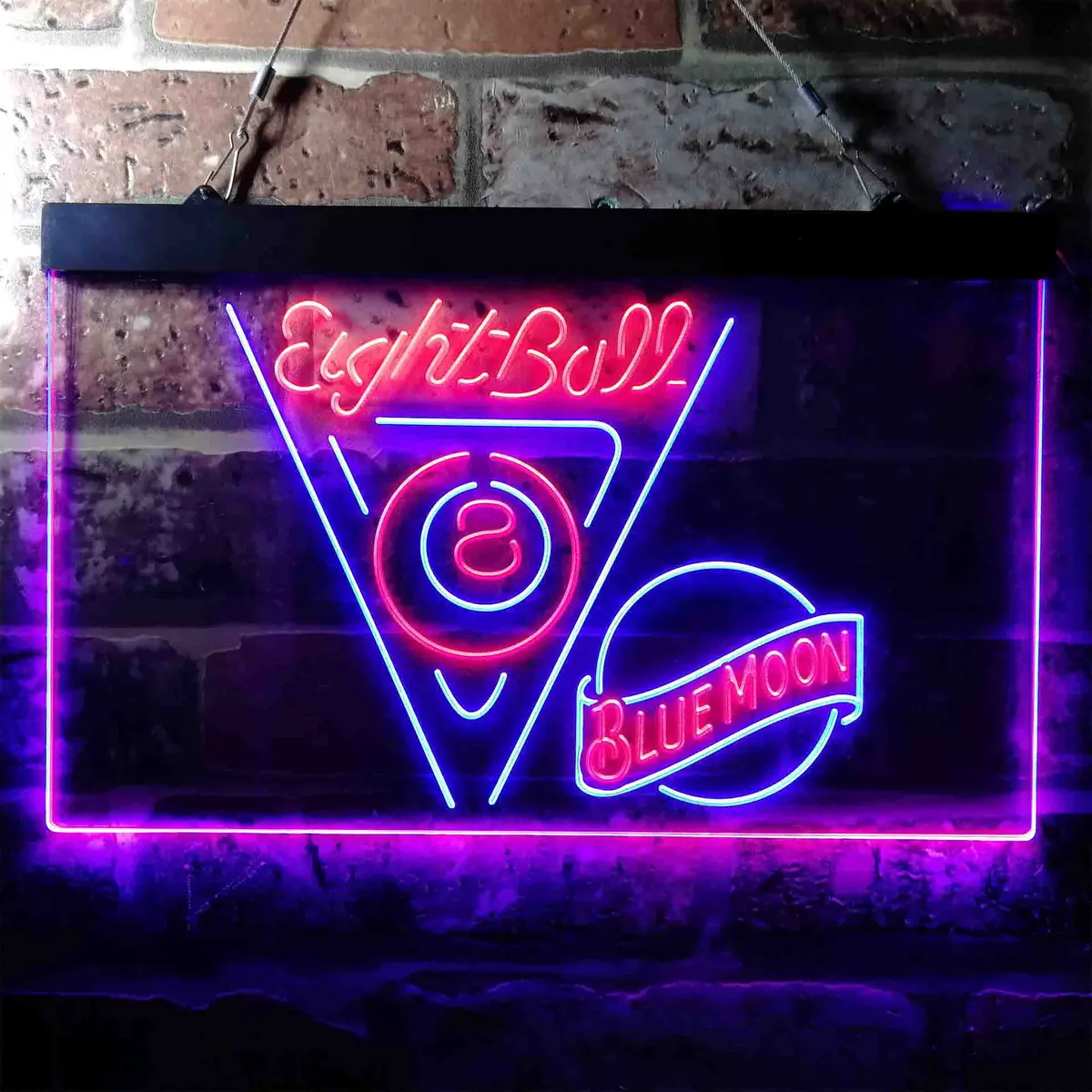 Blue Moon Eight Ball Pool Snooker Room Neon-Like Led Sign 12