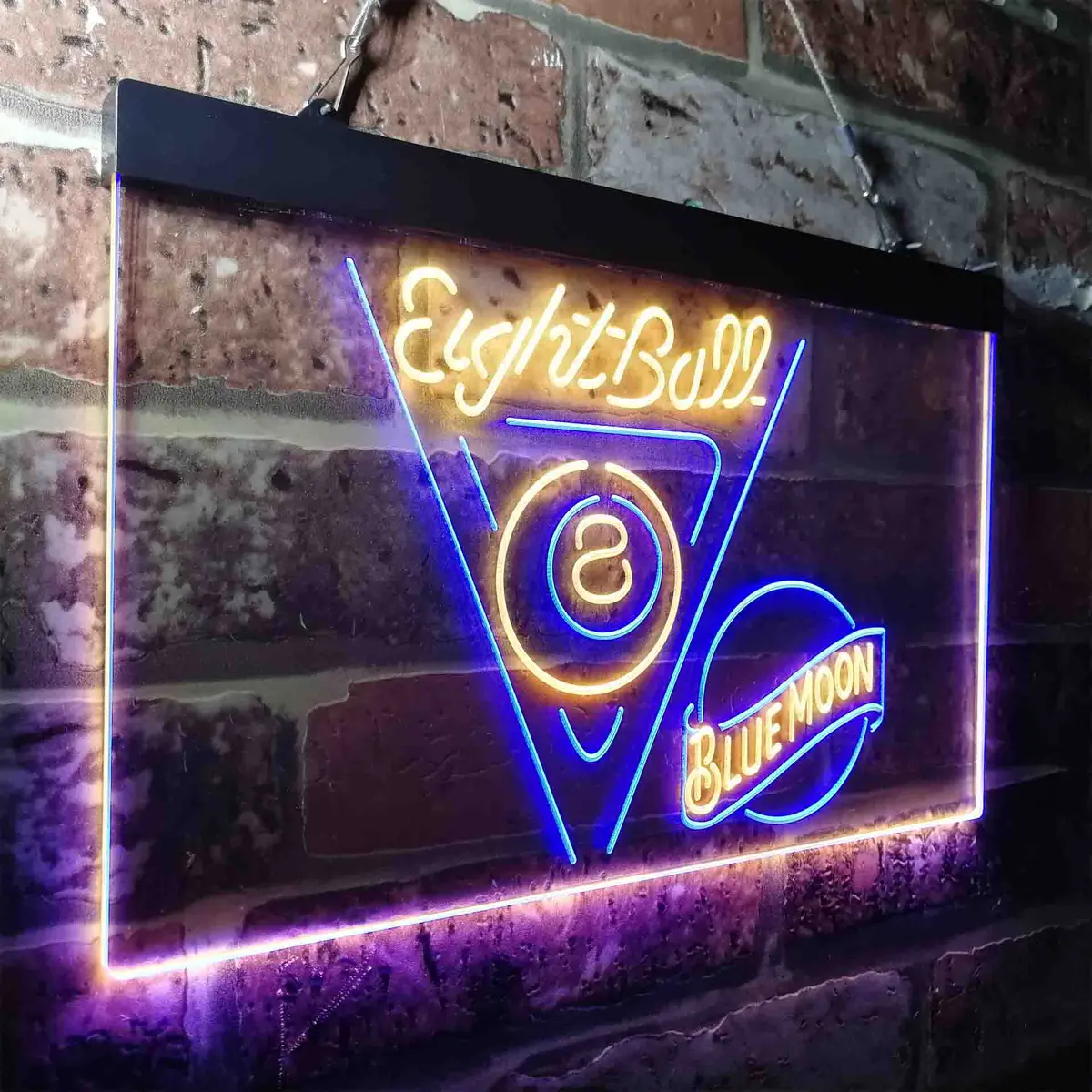 Blue Moon Eight Ball Pool Snooker Room Neon-Like Led Sign 23
