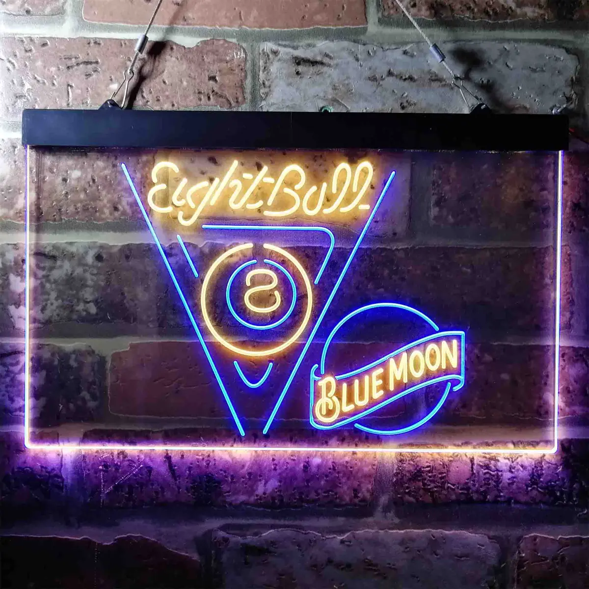 Blue Moon Eight Ball Pool Snooker Room Neon-Like Led Sign 10