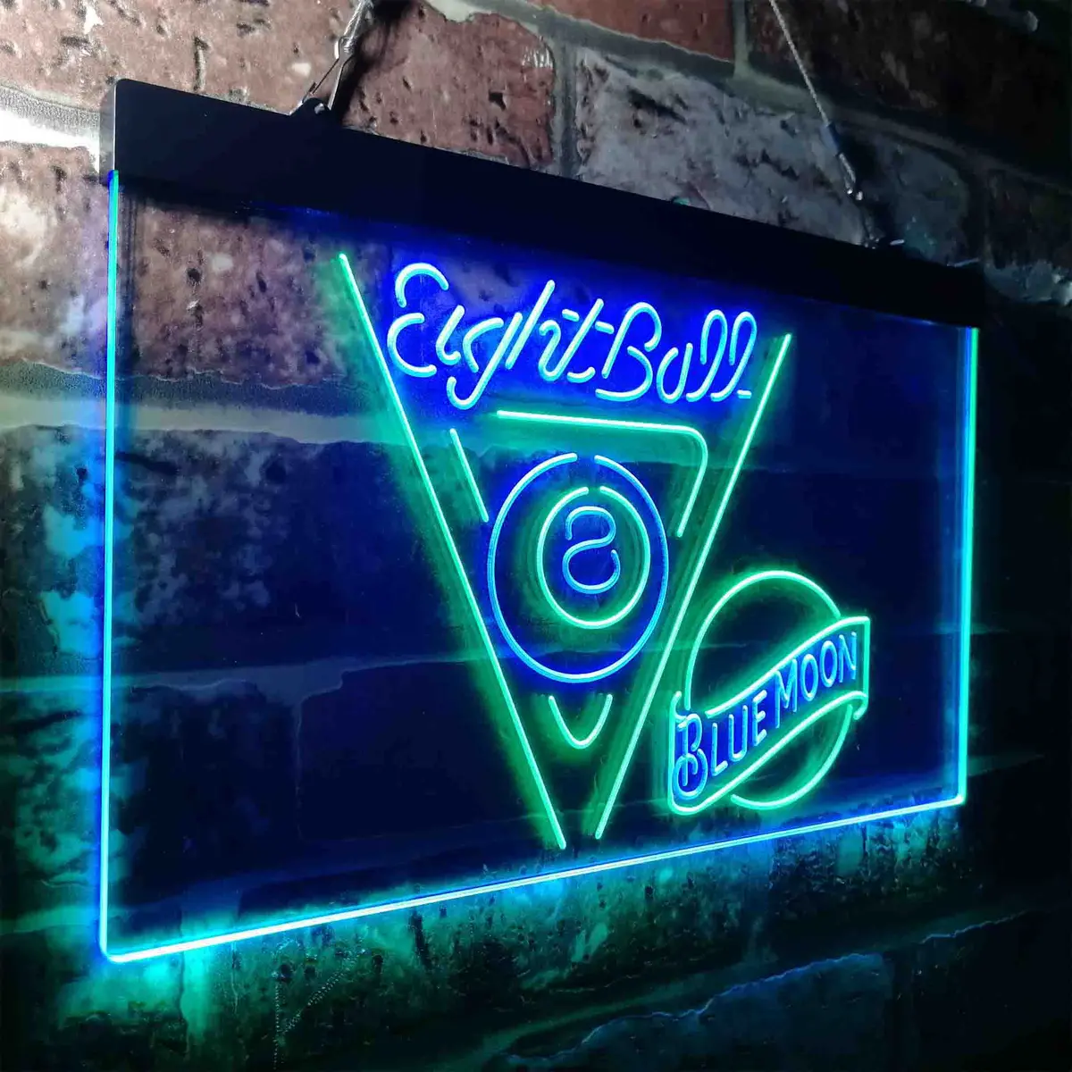 Blue Moon Eight Ball Pool Snooker Room Neon-Like Led Sign 21
