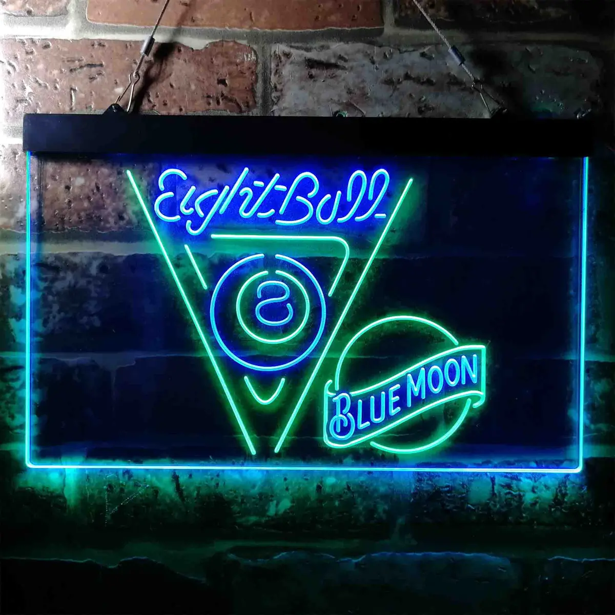 Blue Moon Eight Ball Pool Snooker Room Neon-Like Led Sign 8
