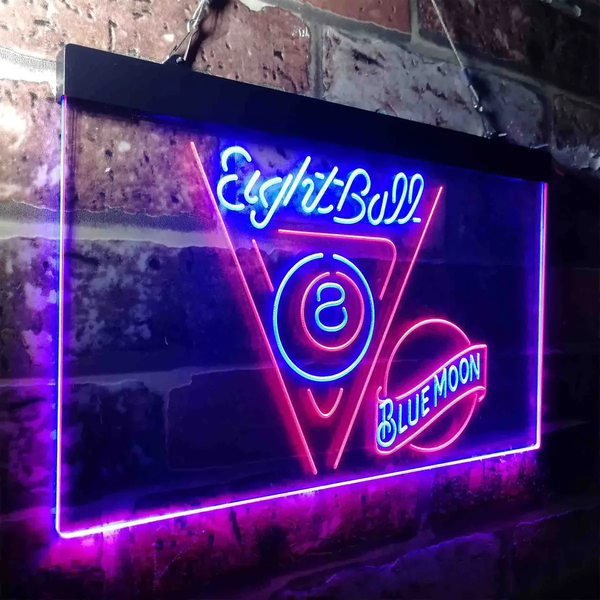 Blue Moon Eight Ball Pool Snooker Room Neon-Like Led Sign 22