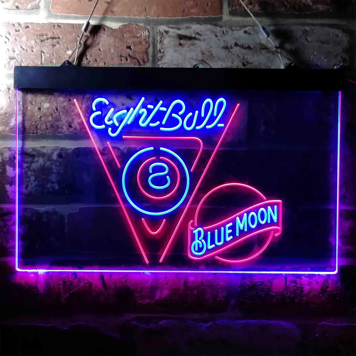 Blue Moon Eight Ball Pool Snooker Room Neon-Like Led Sign 9