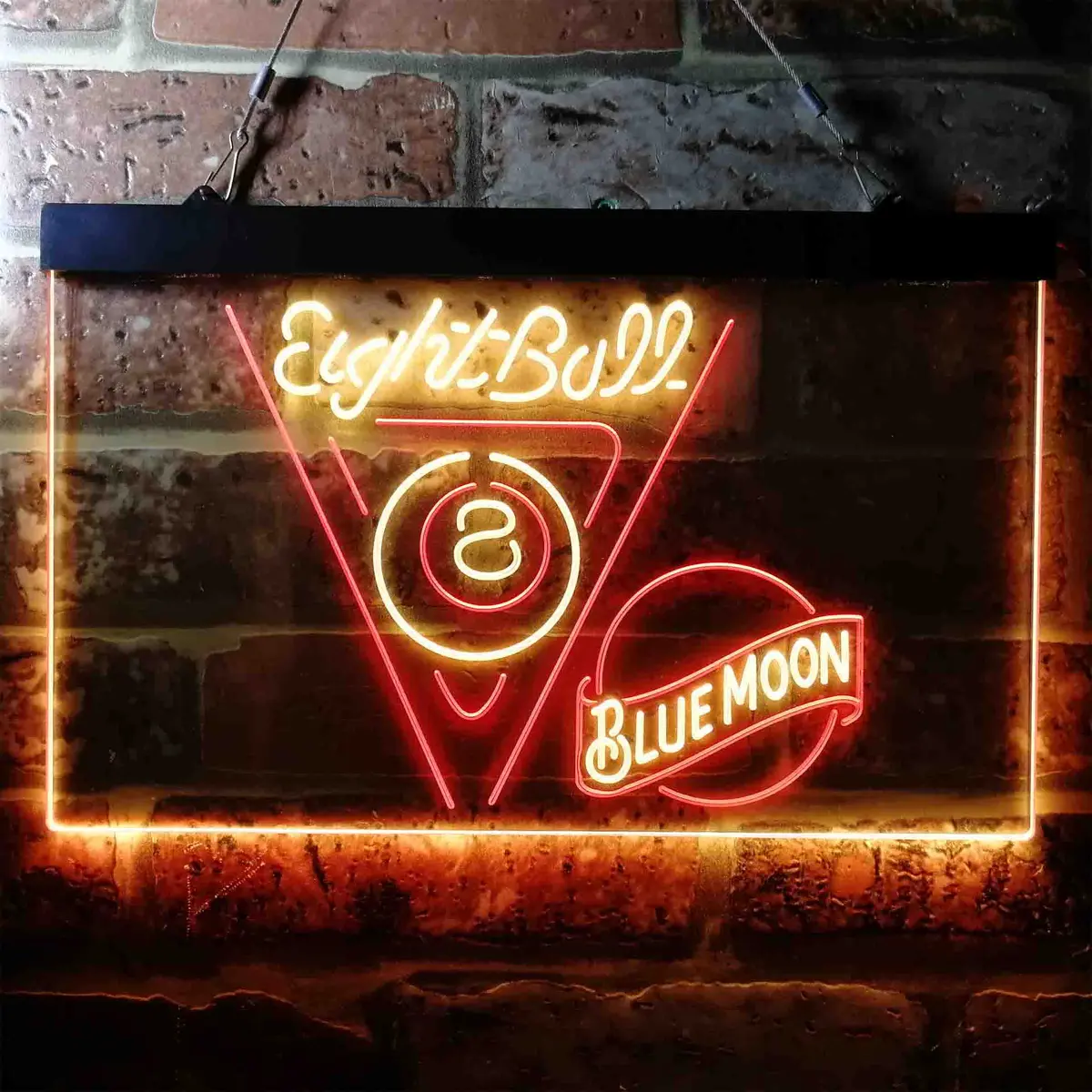 Blue Moon Eight Ball Pool Snooker Room Neon-Like Led Sign 3