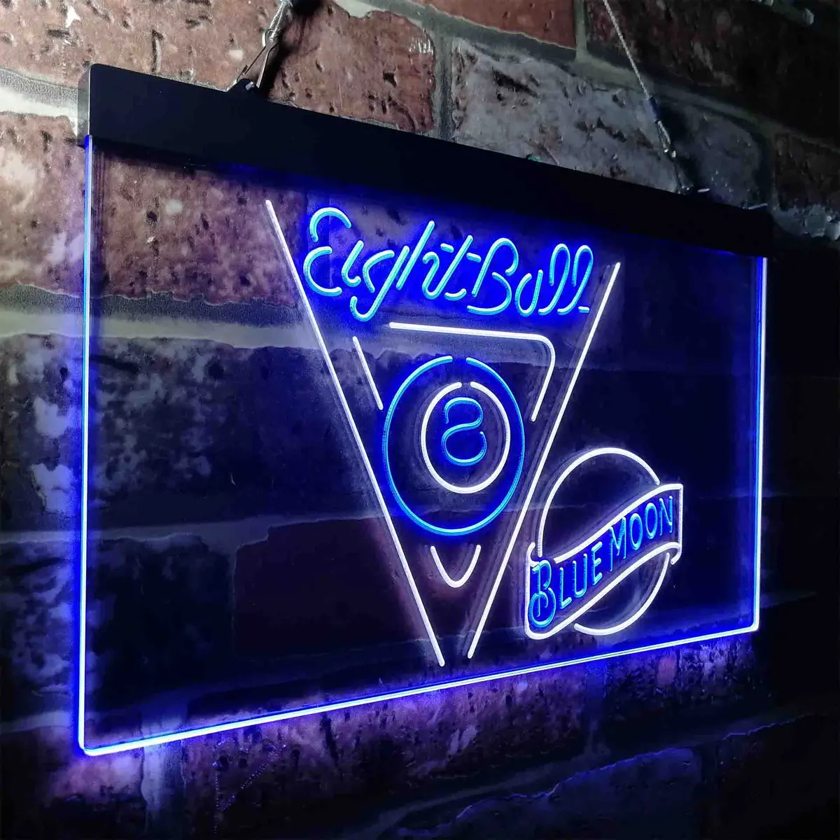 Blue Moon Eight Ball Pool Snooker Room Neon-Like Led Sign 18