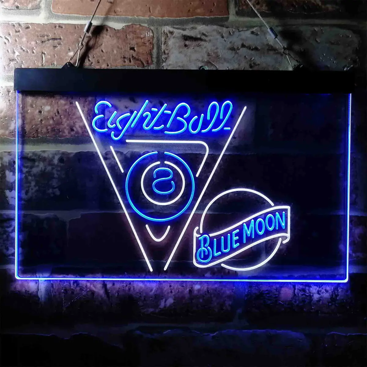 Blue Moon Eight Ball Pool Snooker Room Neon-Like Led Sign 5