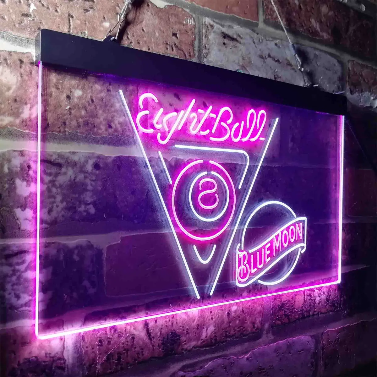 Blue Moon Eight Ball Pool Snooker Room Neon-Like Led Sign 19