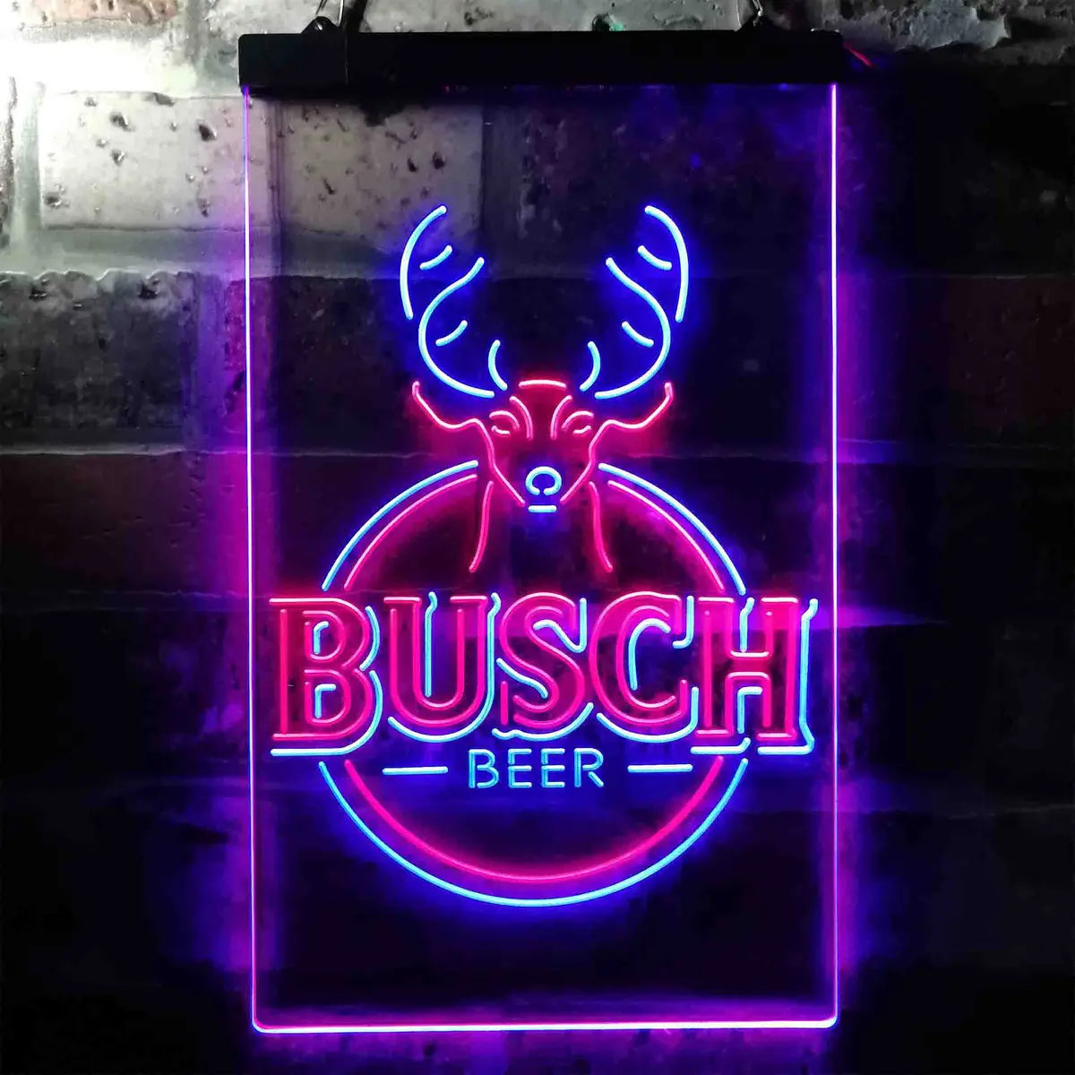 Buschs Beer Deer Vertical Circle Neon-Like Led Sign 11