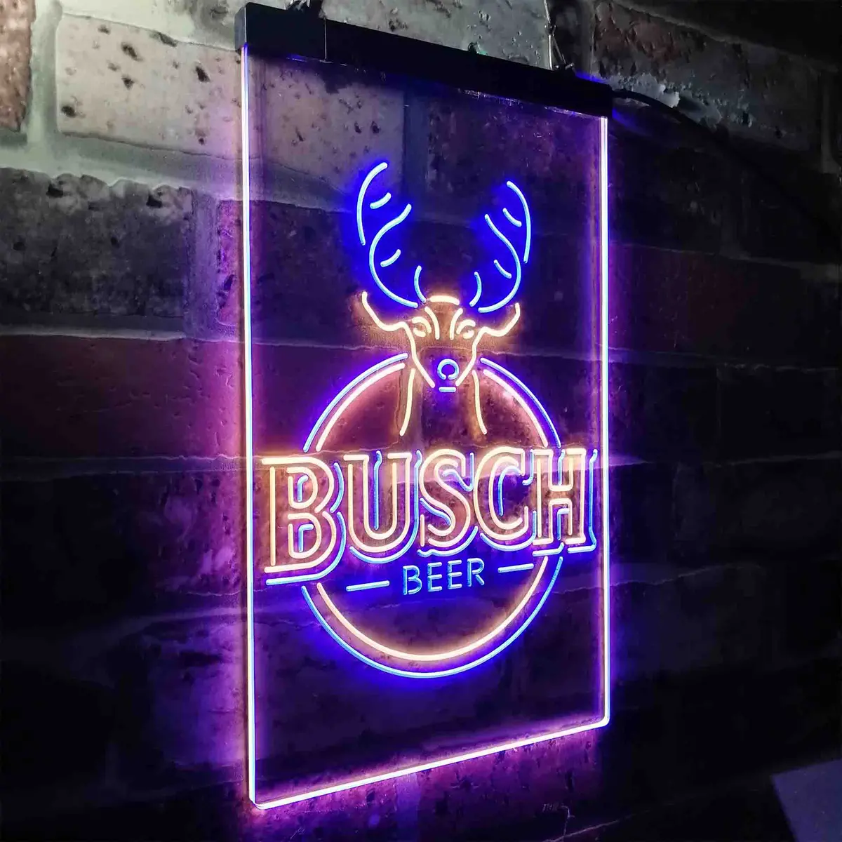 Buschs Beer Deer Vertical Circle Neon-Like Led Sign 14