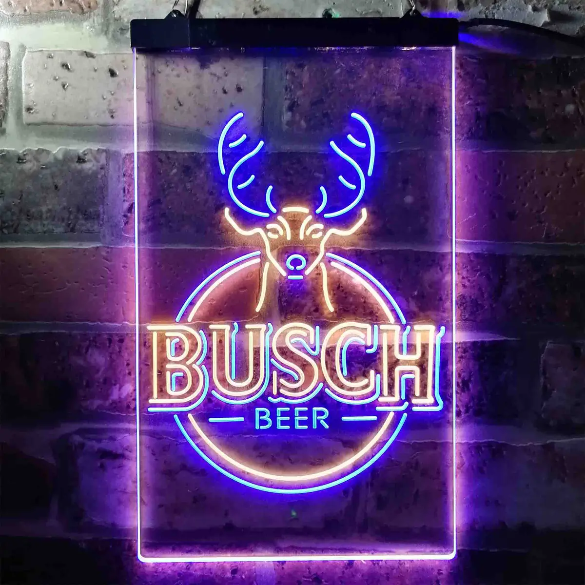 Buschs Beer Deer Vertical Circle Neon-Like Led Sign 1