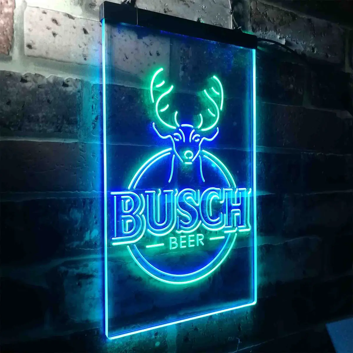 Buschs Beer Deer Vertical Circle Neon-Like Led Sign 26