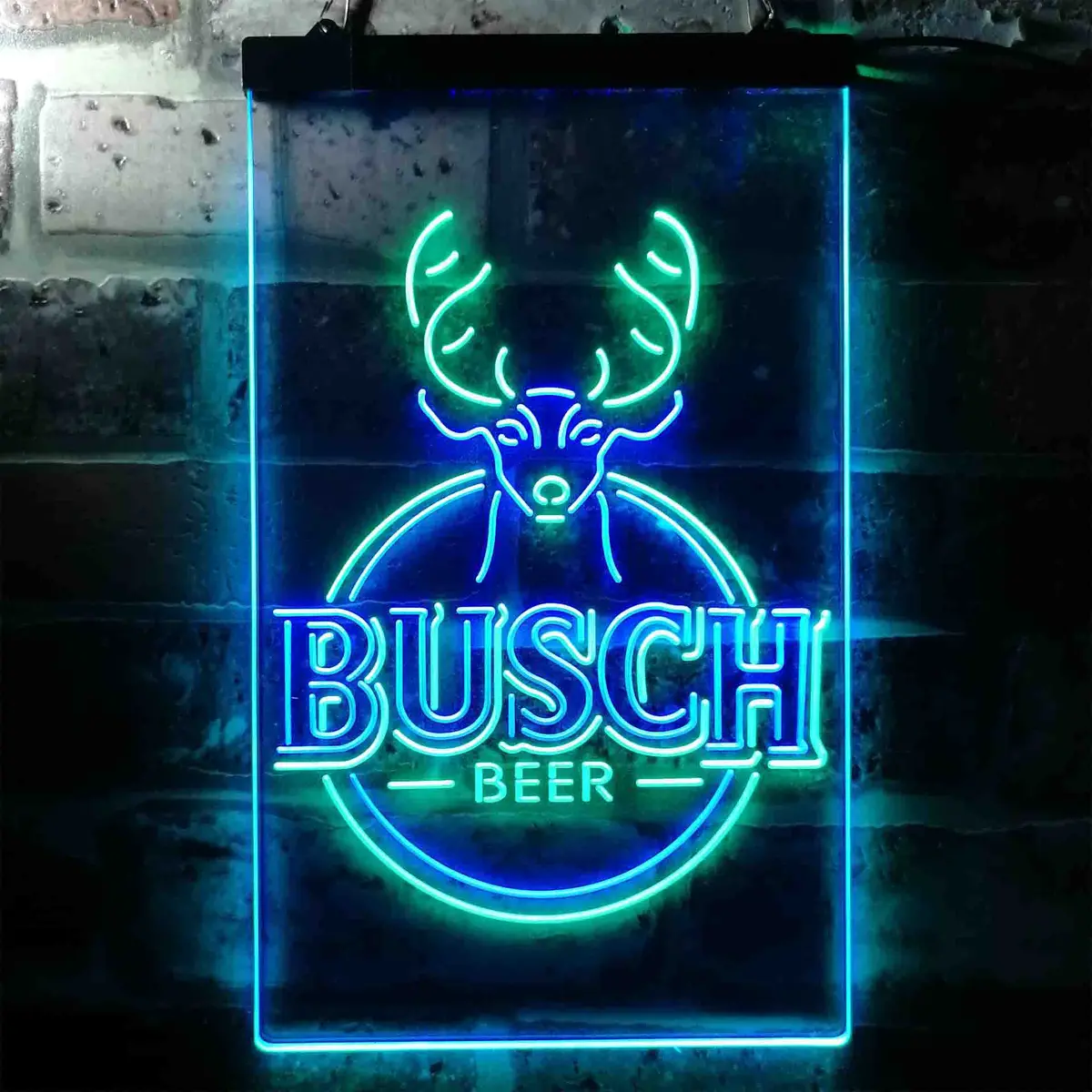 Buschs Beer Deer Vertical Circle Neon-Like Led Sign 13