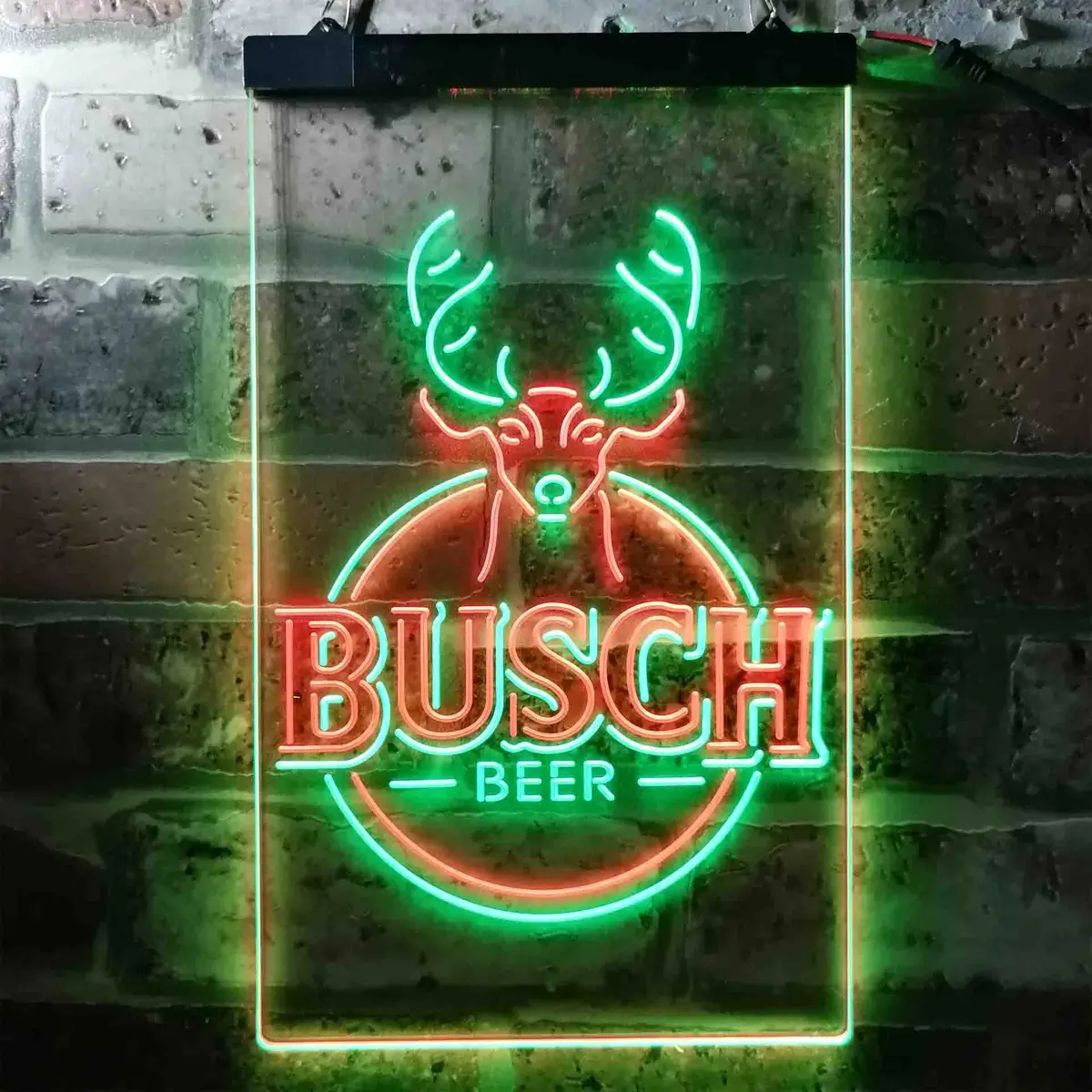 Buschs Beer Deer Vertical Circle Neon-Like Led Sign 3