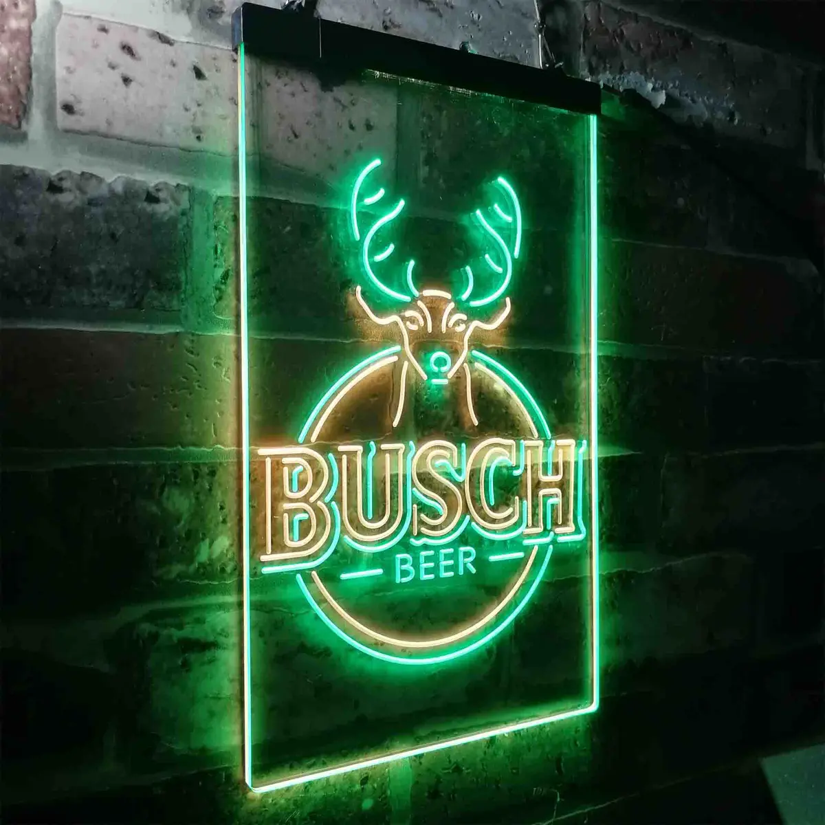 Buschs Beer Deer Vertical Circle Neon-Like Led Sign 25