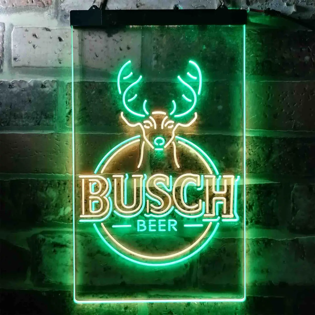 Buschs Beer Deer Vertical Circle Neon-Like Led Sign 12