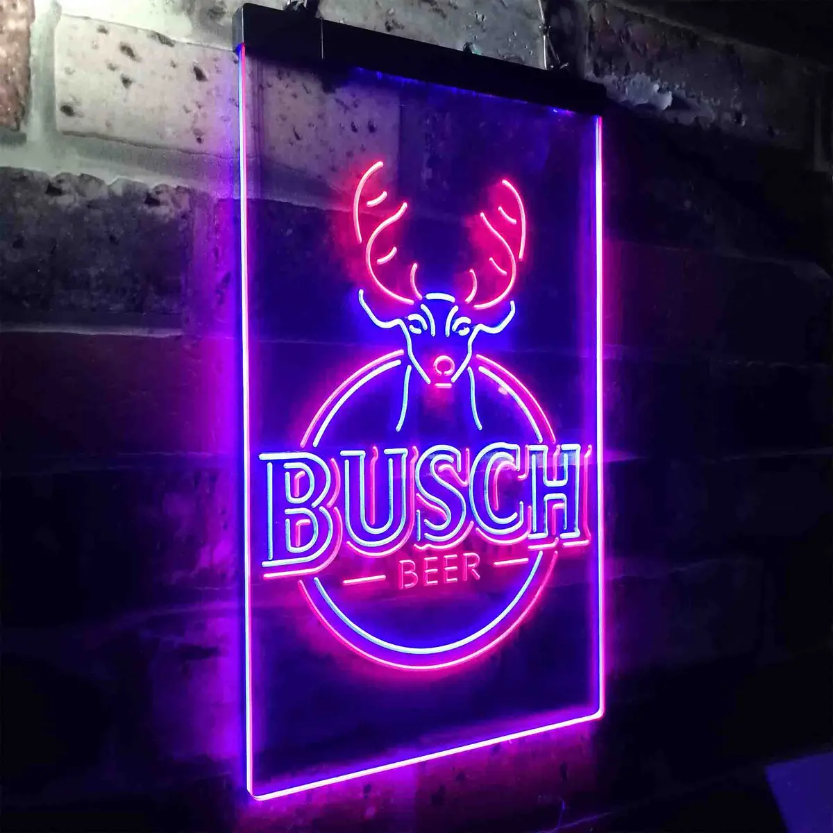 Buschs Beer Deer Vertical Circle Neon-Like Led Sign 19
