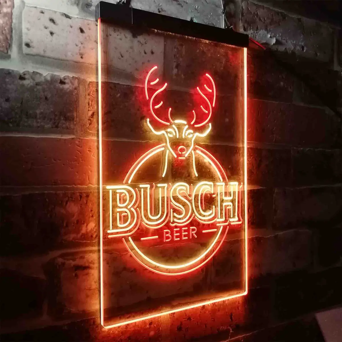 Buschs Beer Deer Vertical Circle Neon-Like Led Sign 21