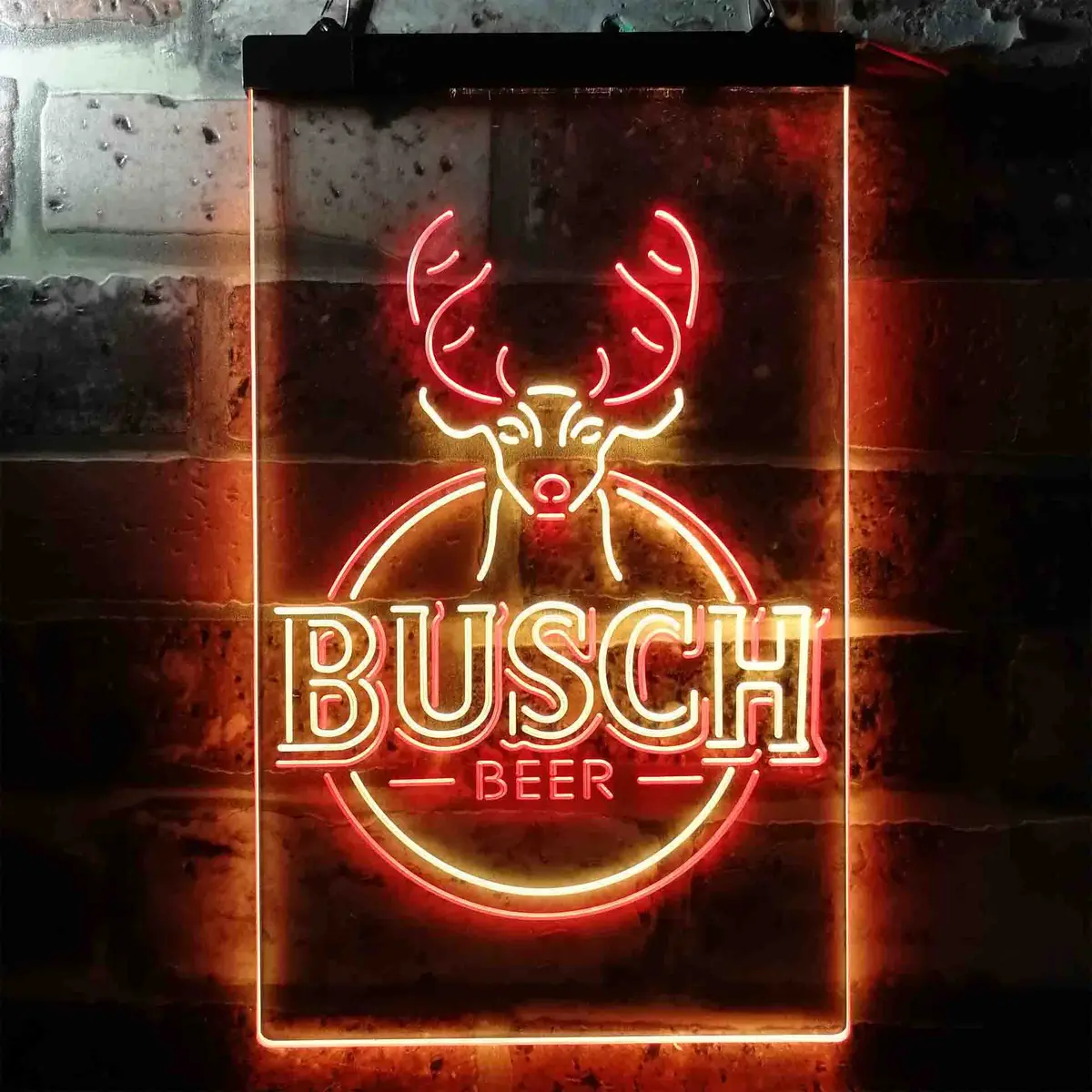 Buschs Beer Deer Vertical Circle Neon-Like Led Sign 8