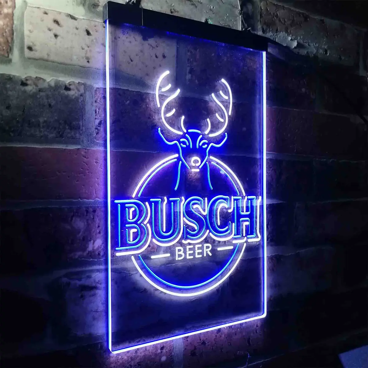 Buschs Beer Deer Vertical Circle Neon-Like Led Sign 20