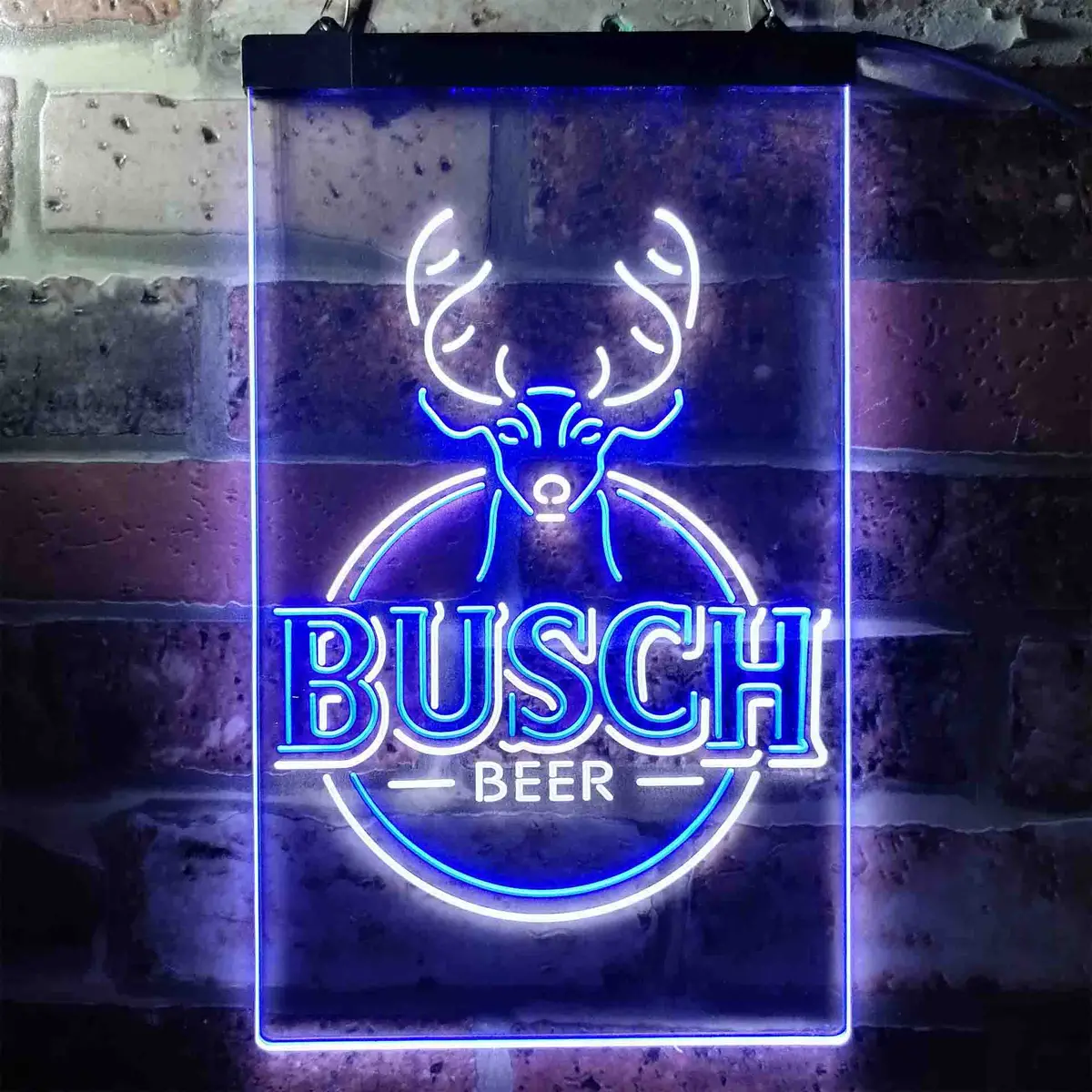 Buschs Beer Deer Vertical Circle Neon-Like Led Sign 7