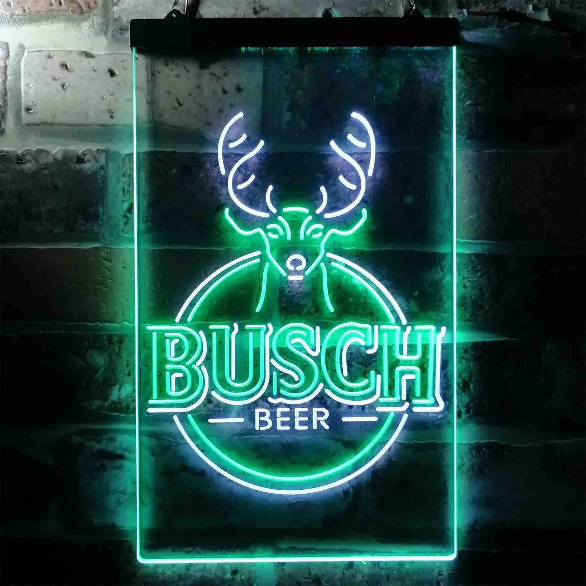 Buschs Beer Deer Vertical Circle Neon-Like Led Sign 10