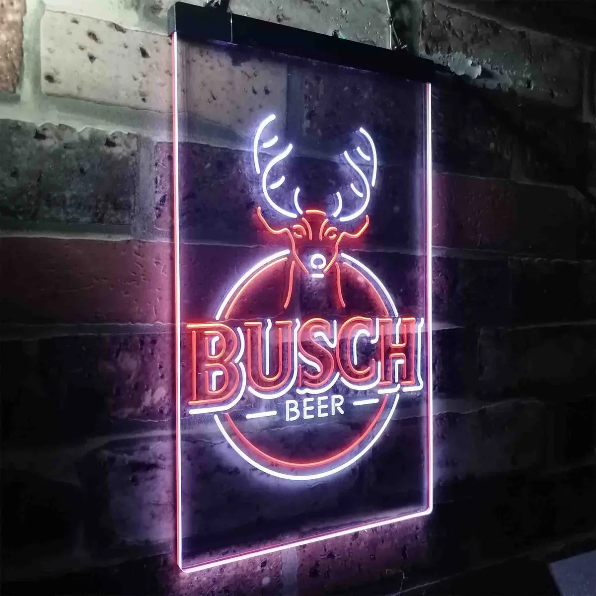 Buschs Beer Deer Vertical Circle Neon-Like Led Sign 18