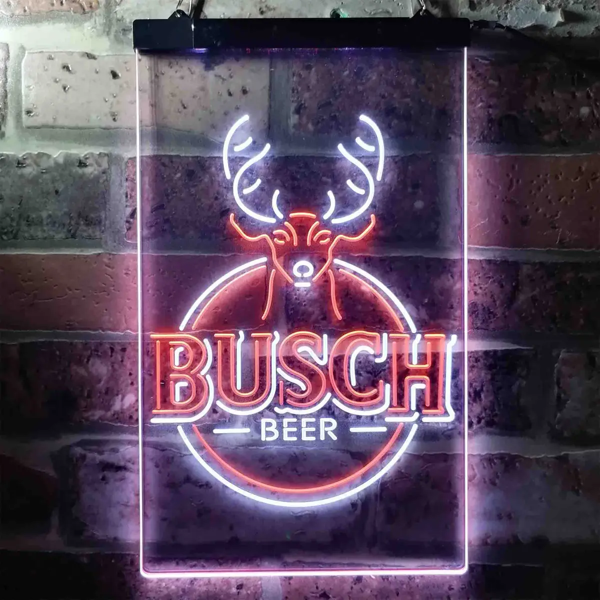 Buschs Beer Deer Vertical Circle Neon-Like Led Sign 5