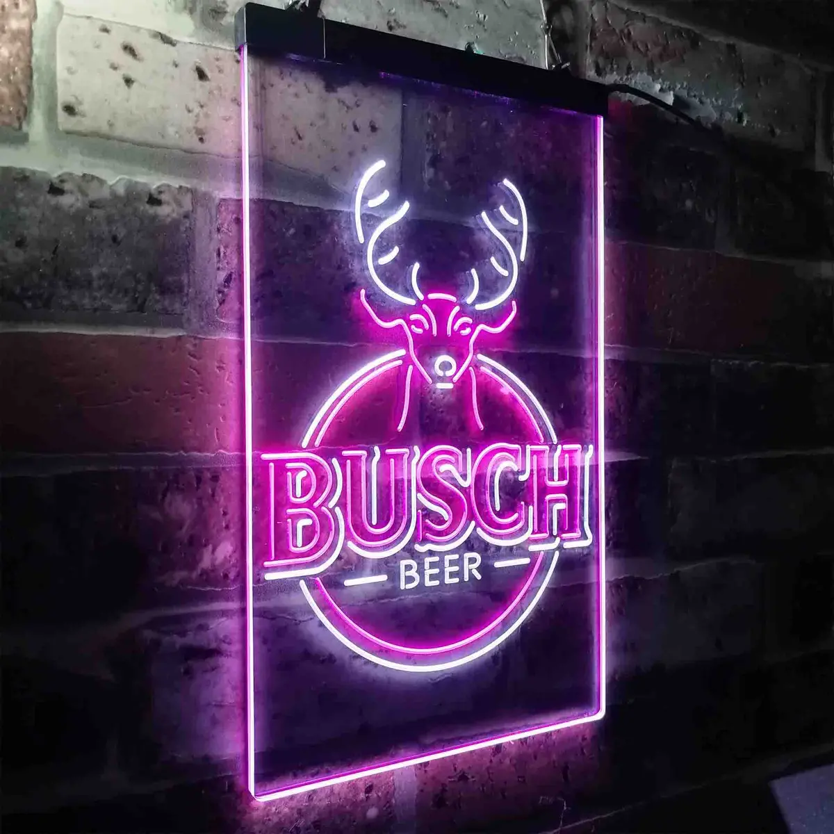 Buschs Beer Deer Vertical Circle Neon-Like Led Sign 17