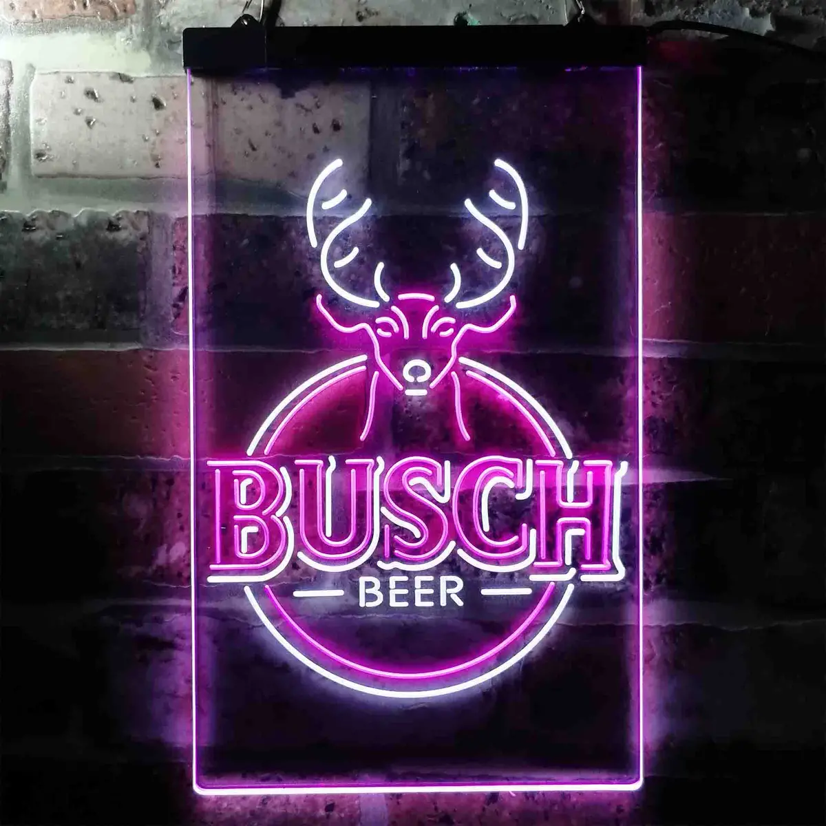 Buschs Beer Deer Vertical Circle Neon-Like Led Sign 4