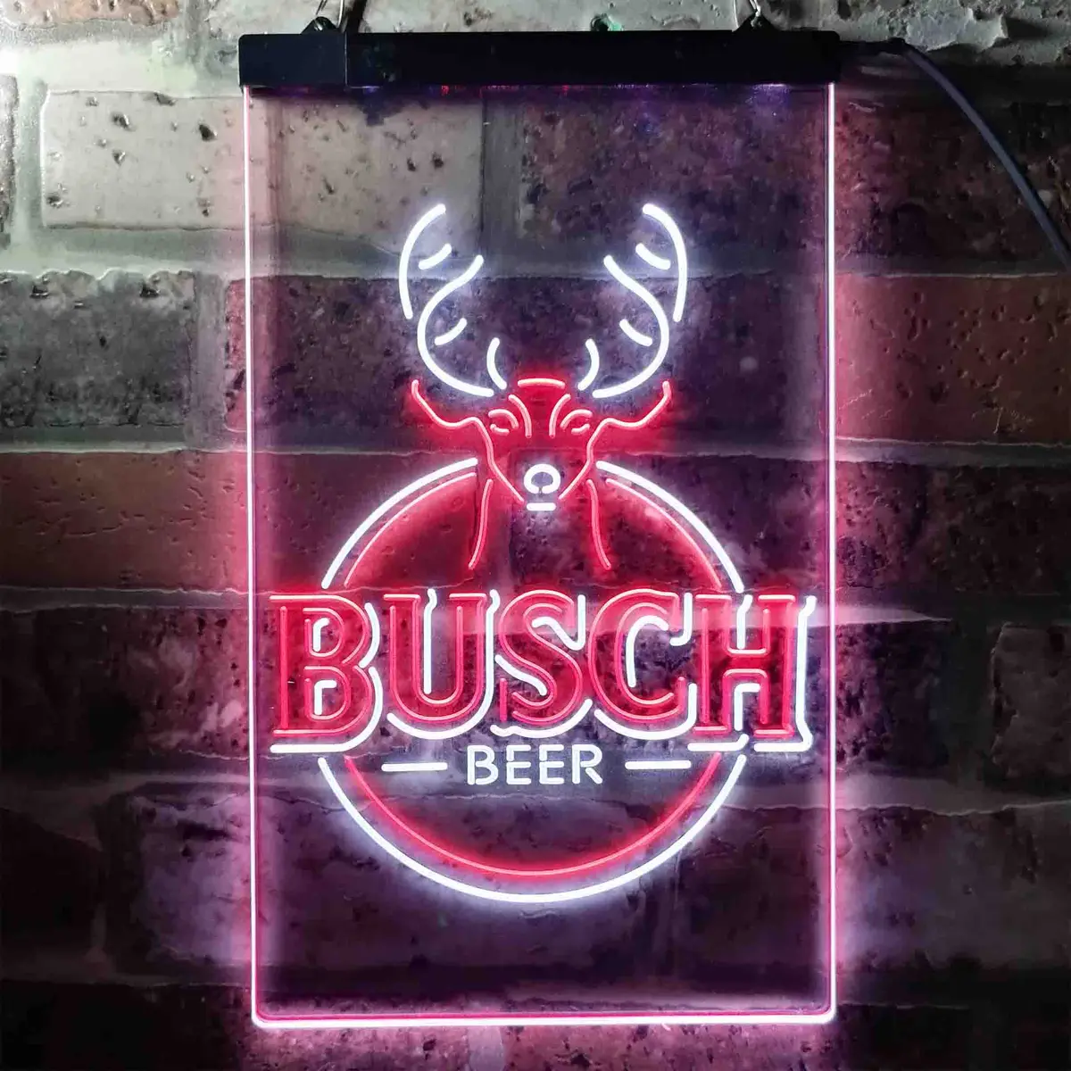 Buschs Beer Deer Vertical Circle Neon-Like Led Sign 2