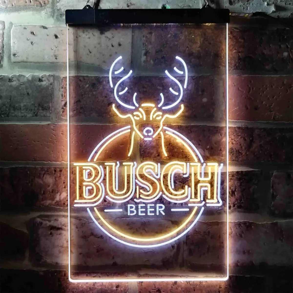 Buschs Beer Deer Vertical Circle Neon-Like Led Sign 9