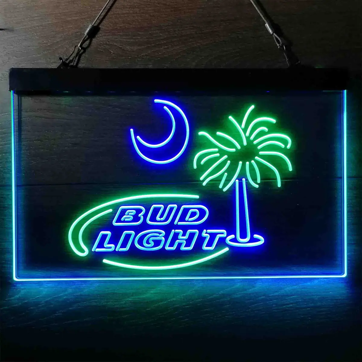 Bud Light Moon Palm Tree Home Bar Neon Light Led Sign 1
