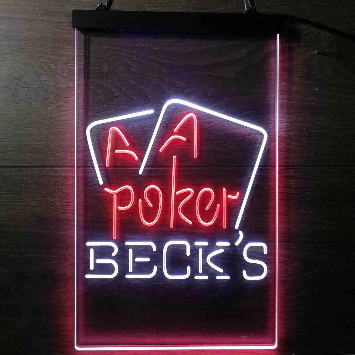 Beck's Poker Beer Home Bar Neon Light Led Sign 1