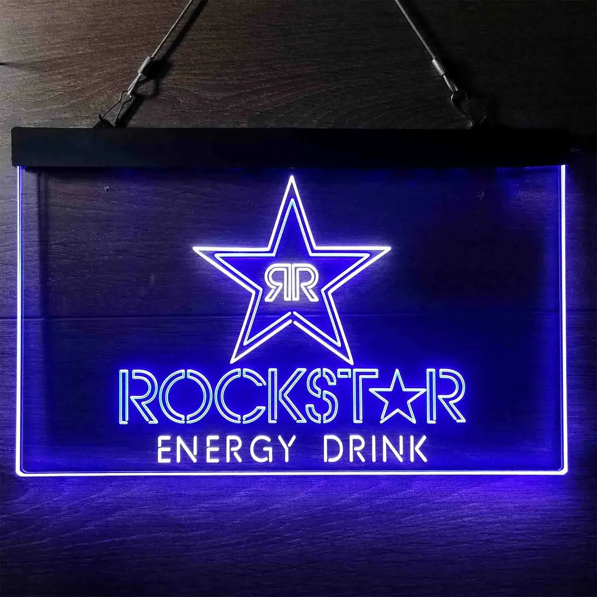 Rockstar Energy Drink Double Star Home Bar Neon Light Led Sign 1