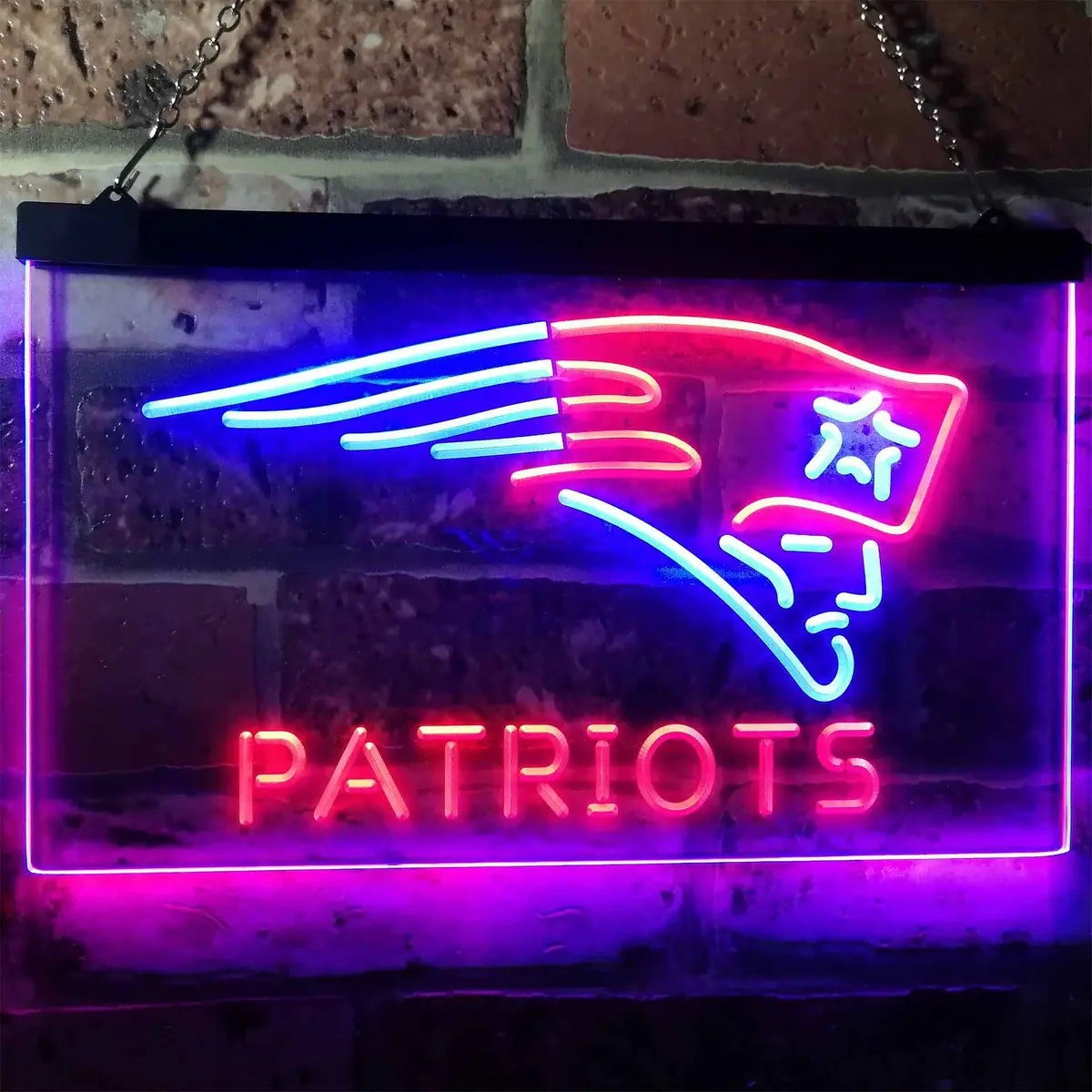 New England Patriots Dual-Color LED Neon Bar Sign - Image 11