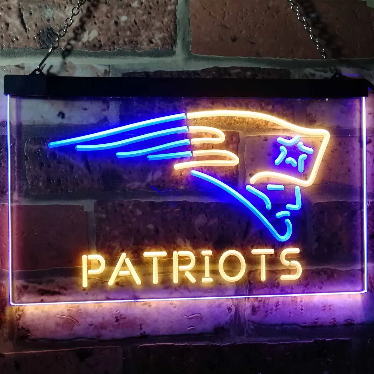 New England Patriots Dual-Color LED Neon Bar Sign - Image 7