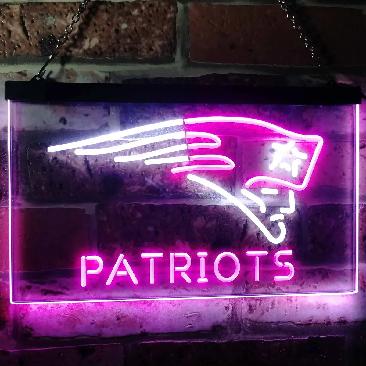New England Patriots Dual-Color LED Neon Bar Sign - Image 9