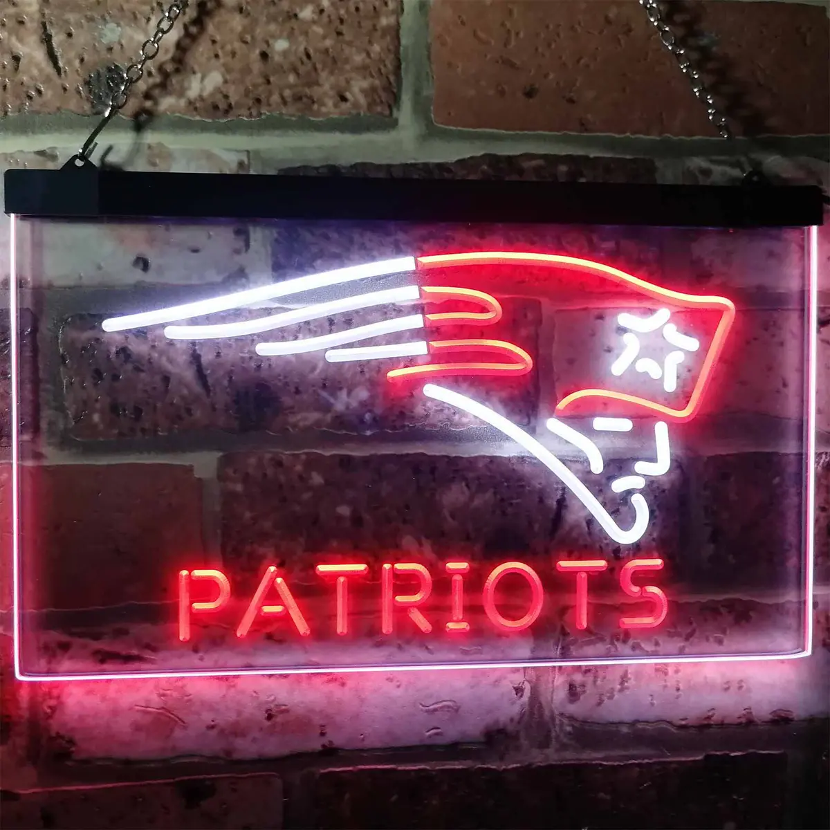 New England Patriots Dual-Color LED Neon Bar Sign - Image 12