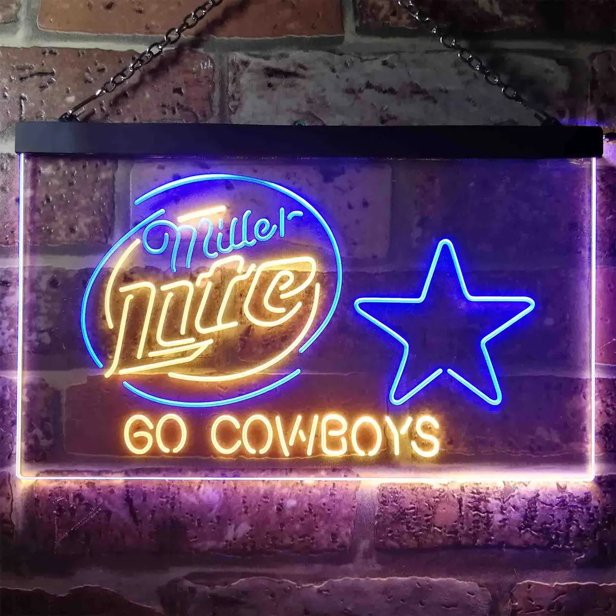 Dallas Cowboys Miller Lite Go Cowboys Neon Light Led Sign 7