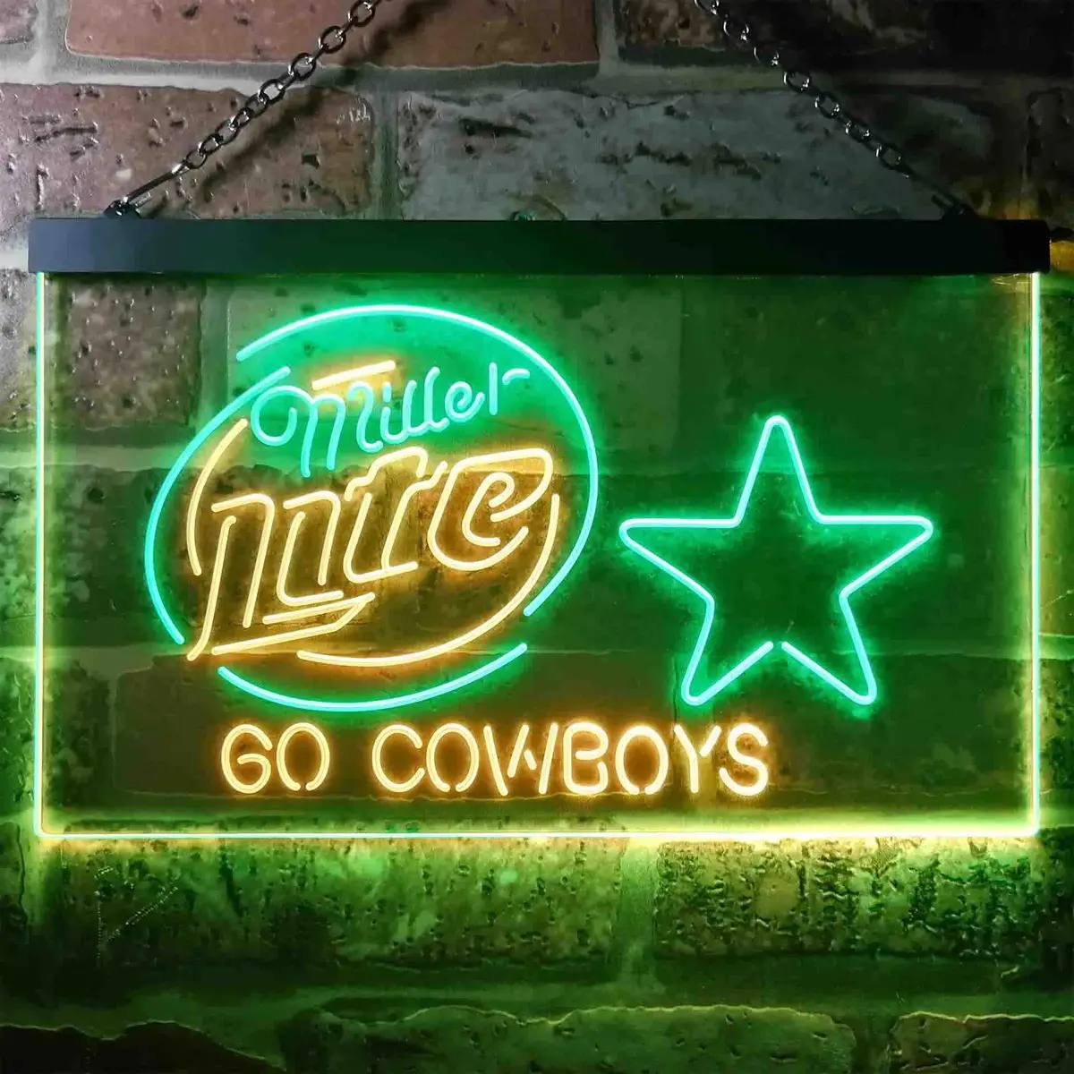 Dallas Cowboys Miller Lite Go Cowboys Neon Light Led Sign 8