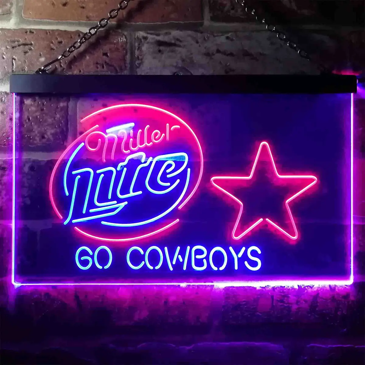 Dallas Cowboys Miller Lite Go Cowboys Neon Light Led Sign 13