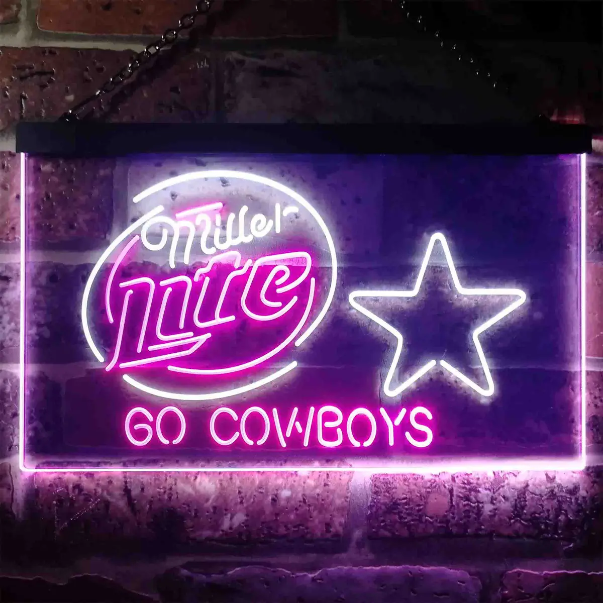 Dallas Cowboys Miller Lite Go Cowboys Neon Light Led Sign 14