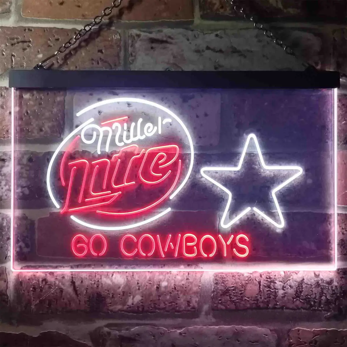 Dallas Cowboys Miller Lite Go Cowboys Neon Light Led Sign 10