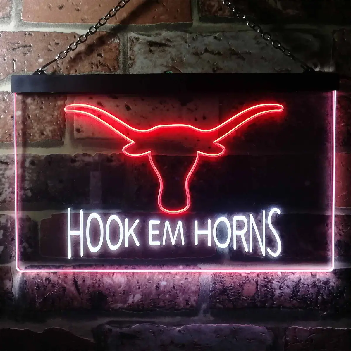 Hook Em Horns University Of Texas Led Neon Sign, Ncaa College Gift 1