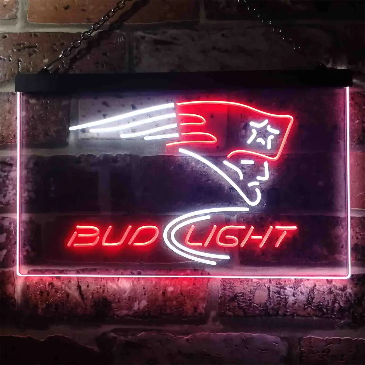 New England Patriots Bud Light Neon-Like Led Sign 1