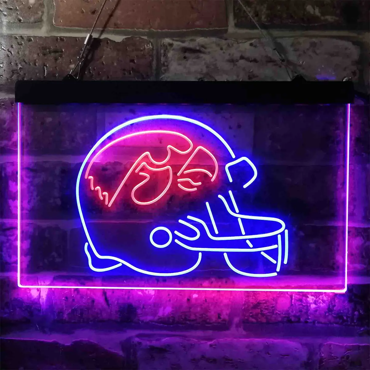 Iowa Hawkeyes Helmet Neon Light Sign – Dual-Color LED Display - Image 9